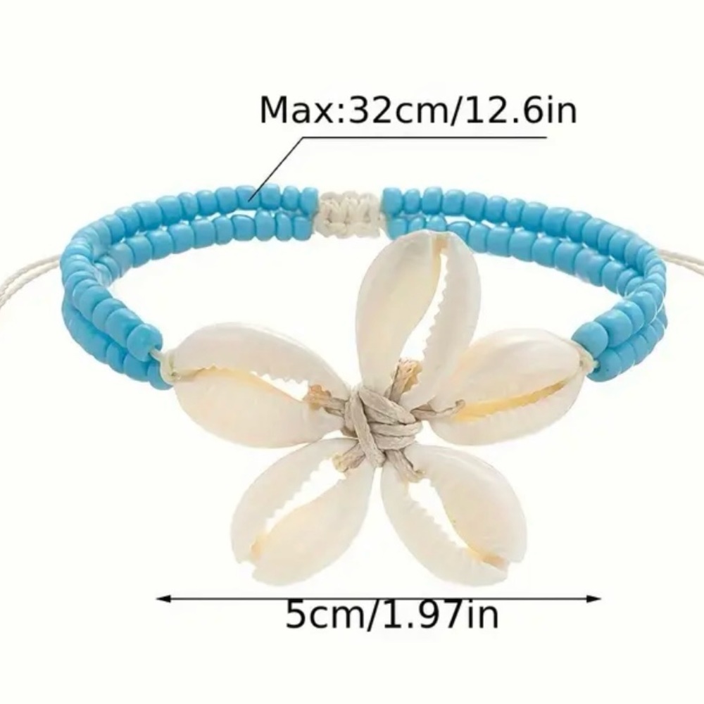 Boho Beach Style Shell & Beaded  Anklet - Picture 5 of 6